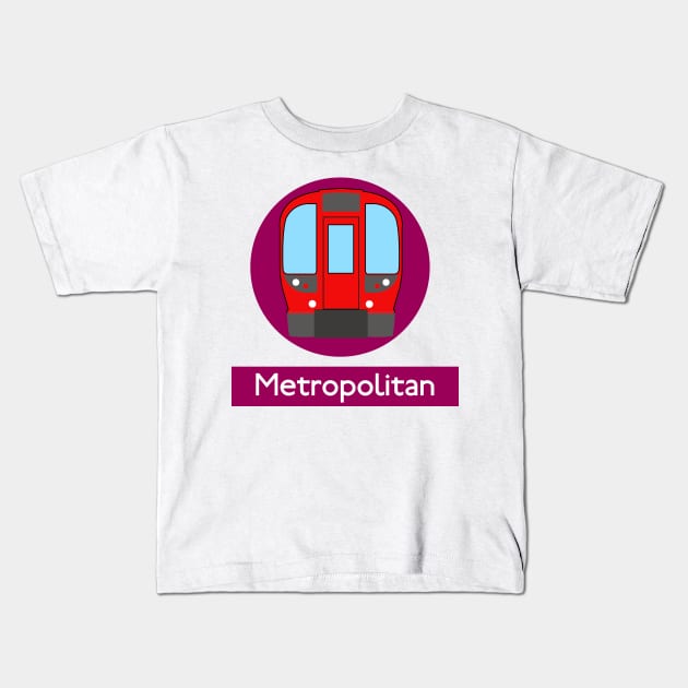 London Underground Subway Metropolitan Kids T-Shirt by 2createstuff